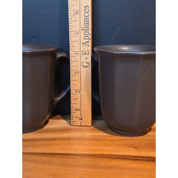 Vtg Pfaltzgraff Midnight Sun Brown Tulip Shape Coffee Mug Set Of 2 - Picture 7 of 7